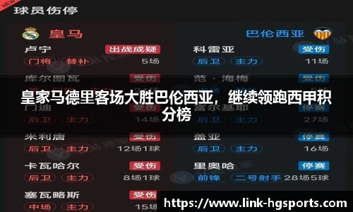 皇家马德里客场大胜巴伦西亚，继续领跑西甲积分榜